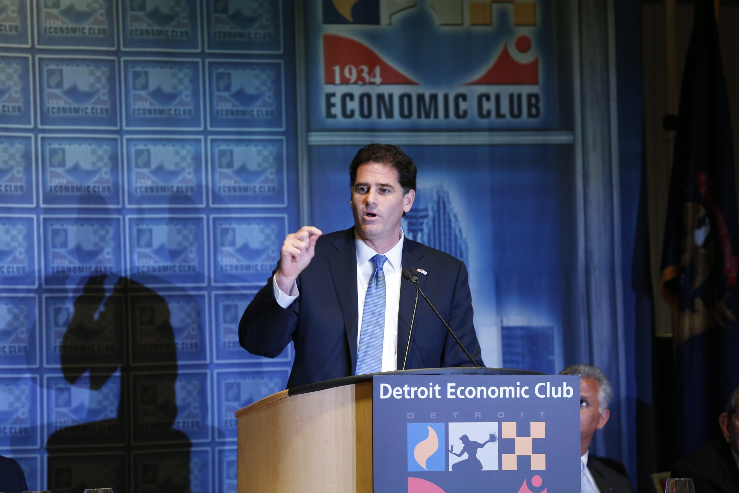 Ron Dermer, Israel’s Ambassador to the United States of America addresses the Detroit Economic Club meeting at the Motor City Casino in Detroit, Michigan, on Monday, June 4, 2018. (Photo by Jeff Kowalsky, Detroit Economic Club)